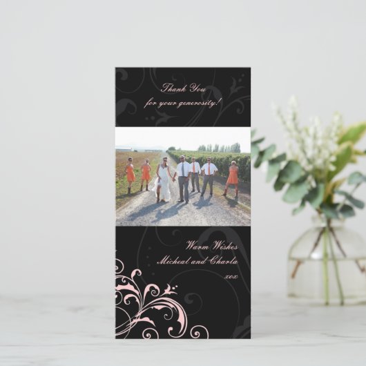 Hartelijk dank, fotokaart (4x8) bedankkaart (Staand voorkant)