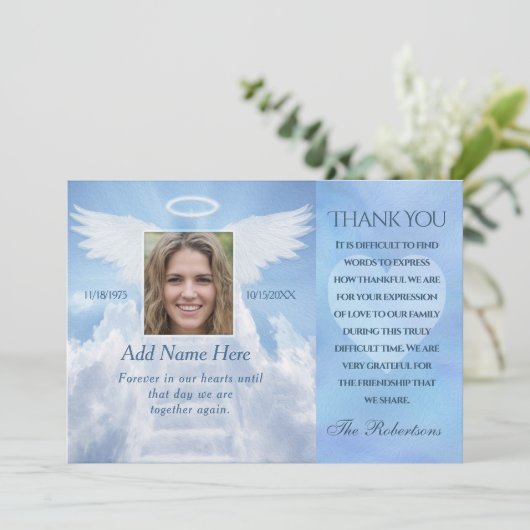 Hartelijk dank. Fotokaart Angel Wings (Staand voorkant)