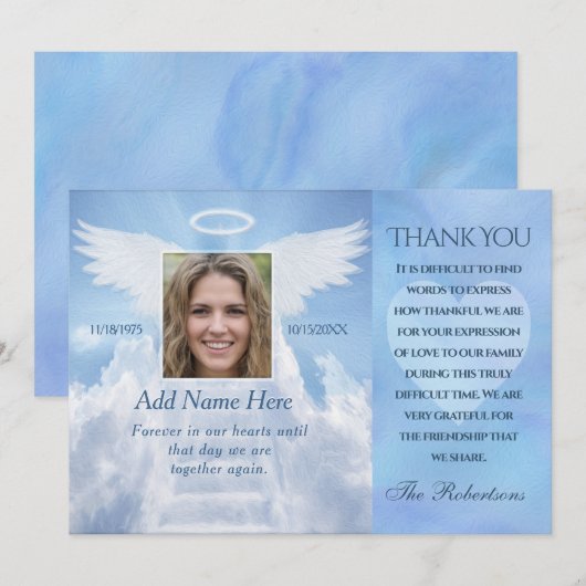 Hartelijk dank. Fotokaart Angel Wings (Voorkant / Achterkant)