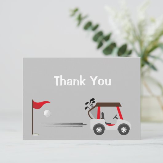 Hartelijk dank, Fun Golf Golfing Cartoon Bedankkaart (Staand voorkant)