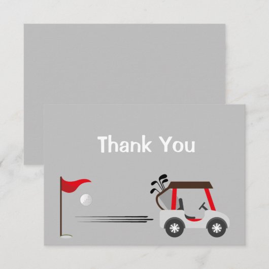 Hartelijk dank, Fun Golf Golfing Cartoon Bedankkaart (Voorkant / Achterkant)