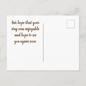 Hartelijk dank, gastvrouw foto Saguaro Cactus Briefkaart (Achterkant)