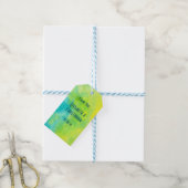 Hartelijk dank, Geel en Blauwe Waterverf Cadeaulabel (Met Touw)