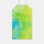 Hartelijk dank, Geel en Blauwe Waterverf Cadeaulabel (Achterkant)