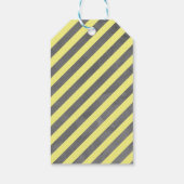 Hartelijk dank, gele bloemen en grijze bladeren cadeaulabel (Achterkant)