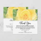 Hartelijk dank - Gele rozenvierkant - woorden Bedankkaart (Voorkant / Achterkant)