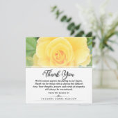 Hartelijk dank - Gele rozenvierkant - woorden Bedankkaart (Staand voorkant)