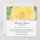 Hartelijk dank - Gele rozenvierkant - woorden Bedankkaart (Achterkant)