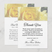 Hartelijk dank. Gele rozenwoorden kunnen niet uitd Bedankkaart (Voorkant / Achterkant)