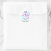 Hartelijk dank, gemaakt met liefdesblauw roze wit ronde sticker (Tas)