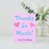 Hartelijk dank gepersonaliseerd & Pret "!" Briefkaart (Staand voorkant)