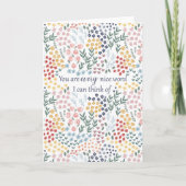 Hartelijk dank geschenk bloemige vriendschap kaart (Voorkant)