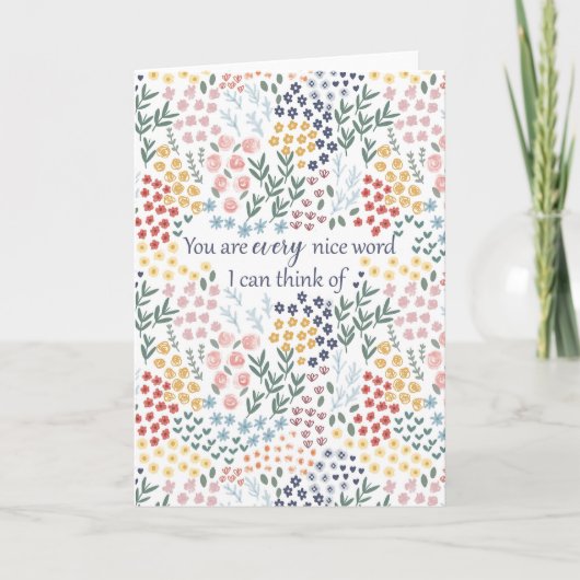 Hartelijk dank geschenk bloemige vriendschap kaart (Voorkant)