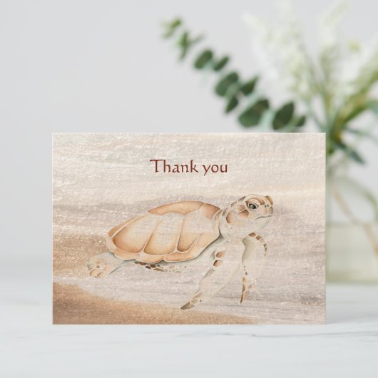 Hartelijk dank, Geweldige Fun Turtle Animal Bedankkaart (Staand voorkant)