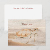 Hartelijk dank, Geweldige Fun Turtle Animal Bedankkaart (Voorkant / Achterkant)