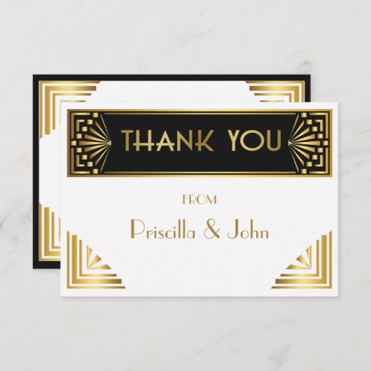 Hartelijk dank, geweldige Gatsby, elegant, chic, w Bedankkaart (Voorkant / Achterkant)