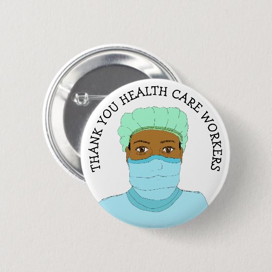 Hartelijk dank, gezondheidswerkers, artsen, verple ronde button 5,7 cm (Voorkant /achterkant)
