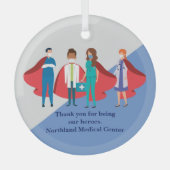 Hartelijk dank, gezondheidswerkers Hero Doctor Nur Glas Ornament (Voorkant)