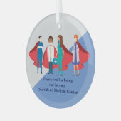 Hartelijk dank, gezondheidswerkers Hero Doctor Nur Glas Ornament (Voorkant links)