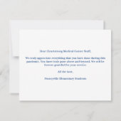 Hartelijk dank, gezondheidswerkers Hero Doctor Nur Kaart (Achterkant)