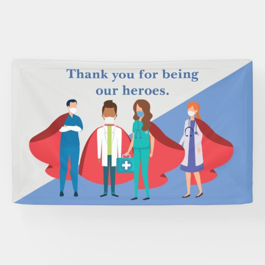 Hartelijk dank, gezondheidswerkers Hero Doctor Nur Spandoek (Horizontaal)