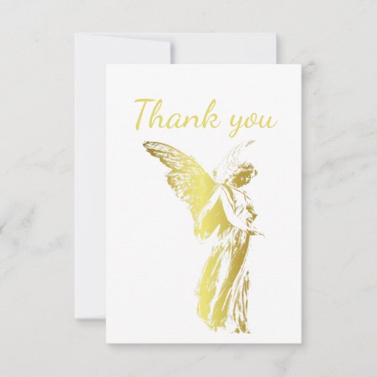 Hartelijk dank, Gold Angel Spiritueel Bedankkaart (Voorkant)
