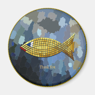 "Hartelijk dank" Gold Fish Tile Design Magneet