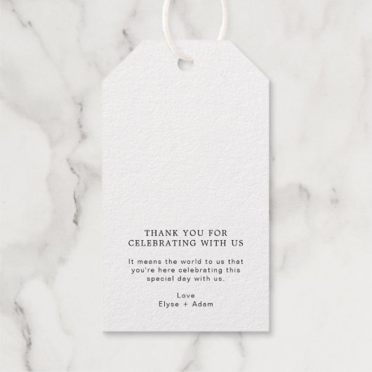 Hartelijk dank, Gold Foil Favor Gift Label (Achterkant)