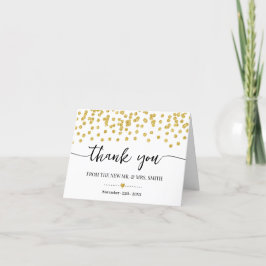 Hartelijk dank! Gold Glitter Stippen Bridal Wedden Bedankkaart