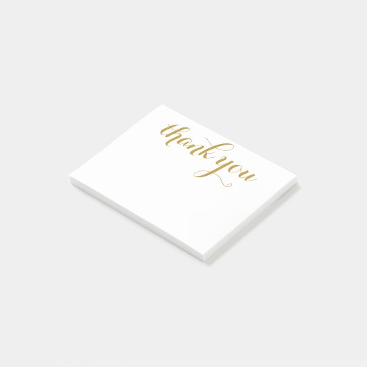 Hartelijk dank, Gold Script 4 x 3 Post-it® Notes (Schuin)