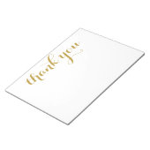 Hartelijk dank, Gold Script Print 11 x 8.5 Notitieblok (Schuin)