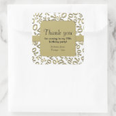 Hartelijk dank: Gold/White 70th Birthday Number Pa Vierkante Sticker (Tas)