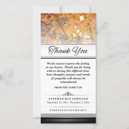 Hartelijk dank, gouden herfst laat woorden niet to bedankkaart