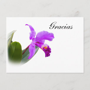 Hartelijk dank, Gracias, Spaans, Orchid Card Bedankkaart