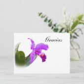 Hartelijk dank, Gracias, Spaans, Orchid Card Bedankkaart (Staand voorkant)