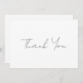 Hartelijk dank, grijs handgeschreven klassiek graf bedankkaart (Voorkant / Achterkant)