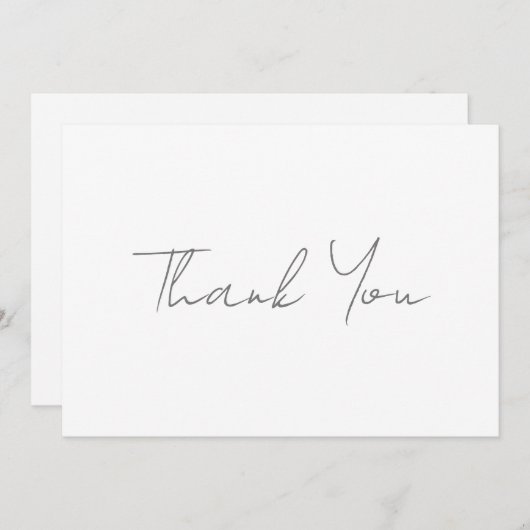 Hartelijk dank, grijs handgeschreven klassiek graf bedankkaart (Voorkant / Achterkant)