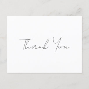 Hartelijk dank, grijs handgeschreven klassiek graf briefkaart