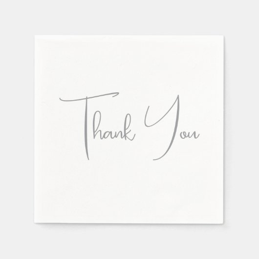 Hartelijk dank, grijs handgeschreven klassiek graf servet (Voorkant)