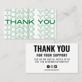 Hartelijk dank, groene krant Afdrukmedia invoegen Visitekaartje (Voorkant / Achterkant)