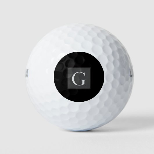Hartelijk dank, Groomsman Best Man Monogram Black  Golfballen (Voorkant)