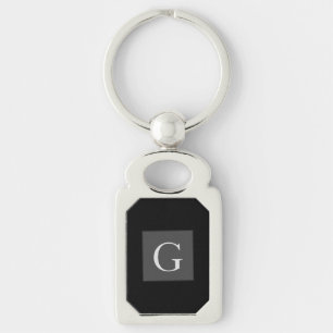 Hartelijk dank, Groomsman Best Man Monogram Black  Sleutelhanger