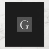 Hartelijk dank, Groomsman Best Man Monogram Black  Wijn Etiket (Enkel label)