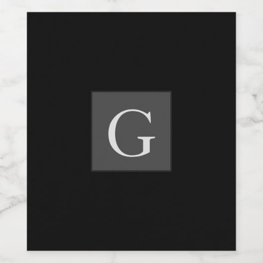 Hartelijk dank, Groomsman Best Man Monogram Black Wijn Etiket (Enkel label)