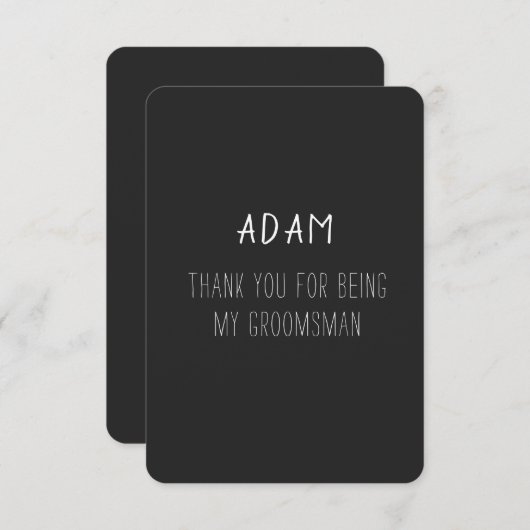 Hartelijk dank, Groomsman Card Bedankkaart (Voorkant / Achterkant)