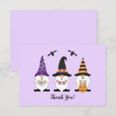 Hartelijk dank, Halloween Gnomes Paars Oranje Bedankkaart (Voorkant / Achterkant)