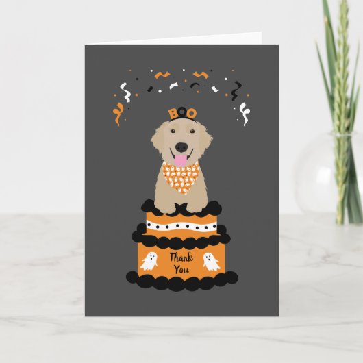 Hartelijk dank, Halloween Golden Retriever Spooky  Bedankkaart (Voorkant)