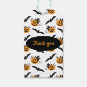 Hartelijk dank, Halloween Pumpkin Bat Pattern Sina Cadeaulabel (Voorkant)