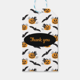 Hartelijk dank, Halloween Pumpkin Bat Pattern Sina Cadeaulabel