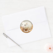 Hartelijk dank - Hammyville White Hamster Square S Ronde Sticker (Envelop)